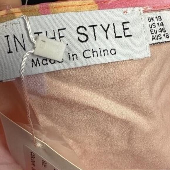 **In The Style** Midi Dress with Button Closure and Smocked Cuffs 14 NWT - Picture 4 of 14